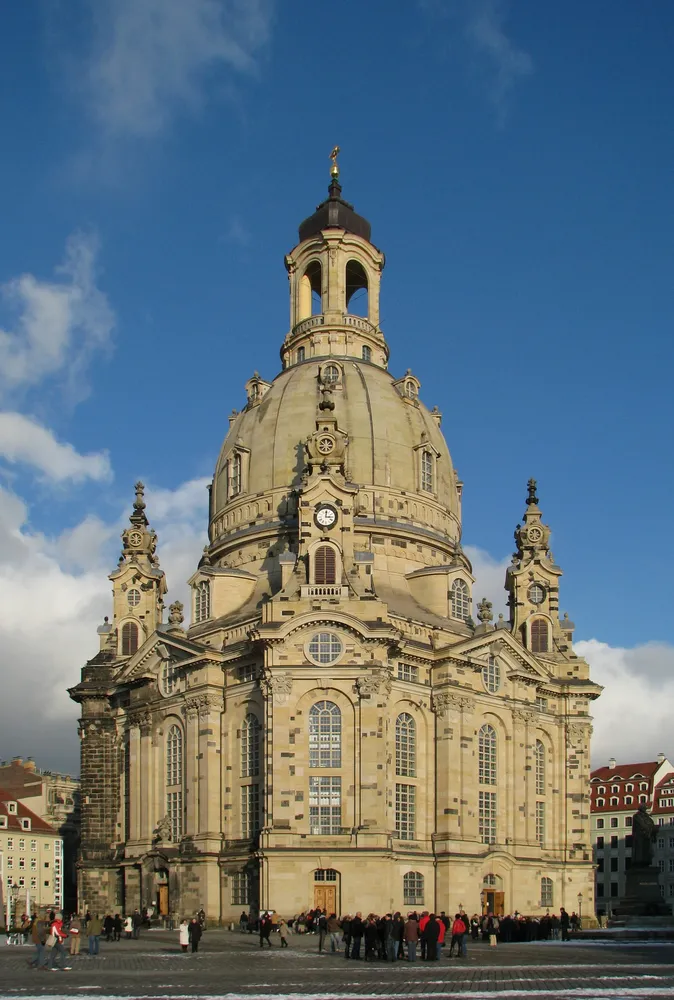 Frauenkirche Dresden - 100130 150006 Dresden Frauenkirche winter blue sky-2