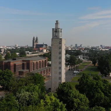 Rotehornpark und Aussichtsturm Albinmüller-Turm - Aerial Albinmüller-Turm 01