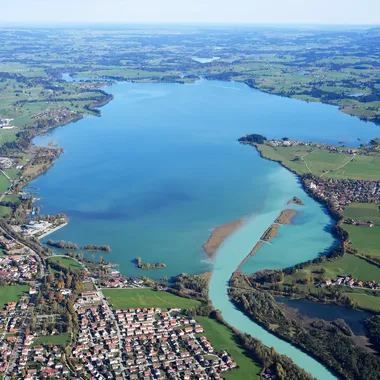 Forggensee - Aerial image of the Forggensee (view from the southwest)