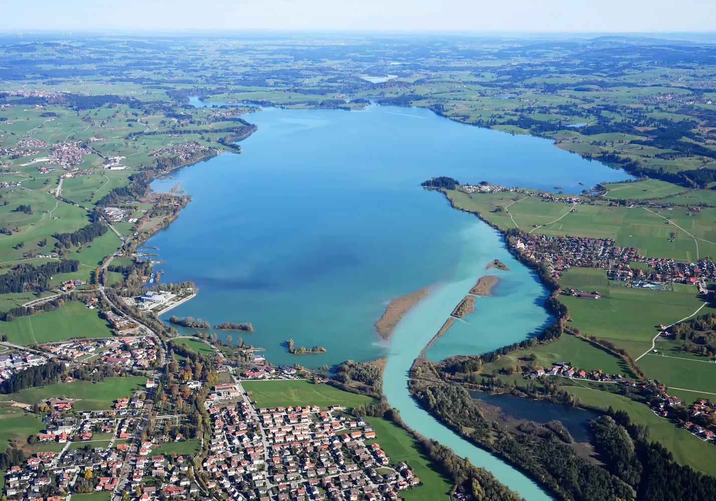 Forggensee - Aerial image of the Forggensee (view from the southwest)