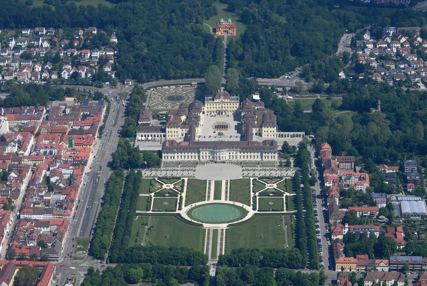 Residenzschloss Ludwigsburg - Aerial image of the Ludwigsburg Palace