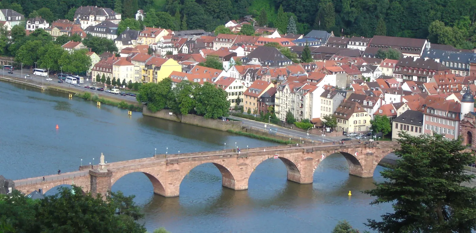 Karl-Theodor-Brücke und Brückenaffe - Alte Brücke Heidelberg
