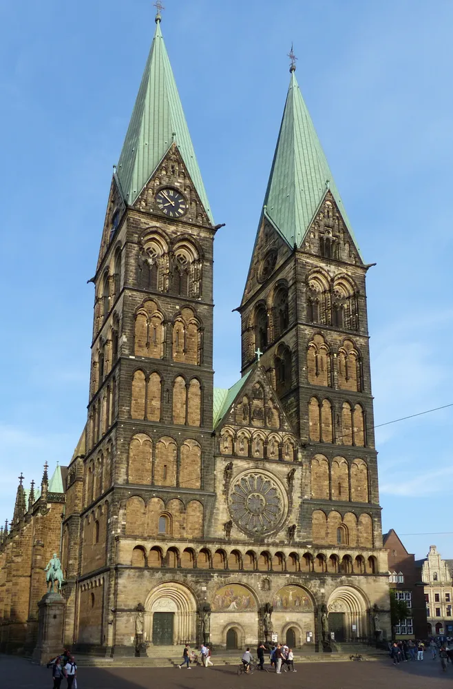 Bremer Dom St. Petri - Bremen Domtürme von Rathausstufen 19h51b4h