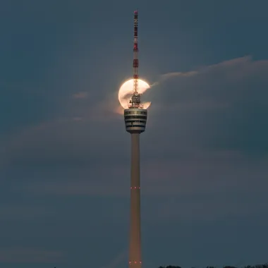 Fernsehturm - Fernsehturm Stuttgart and Full Moon Summer 2013 05