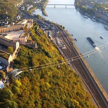 Seilbahn Koblenz - Koblenz, Rheinseilbahn, Luftaufnahme