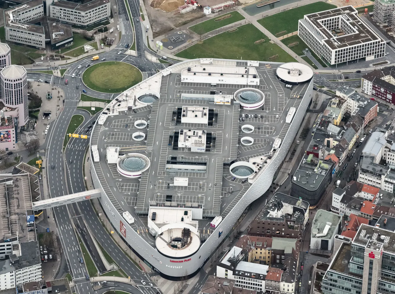 Limbecker Platz - Limbecker Platz Luftaufnahme Blickrichtung Nord 2014