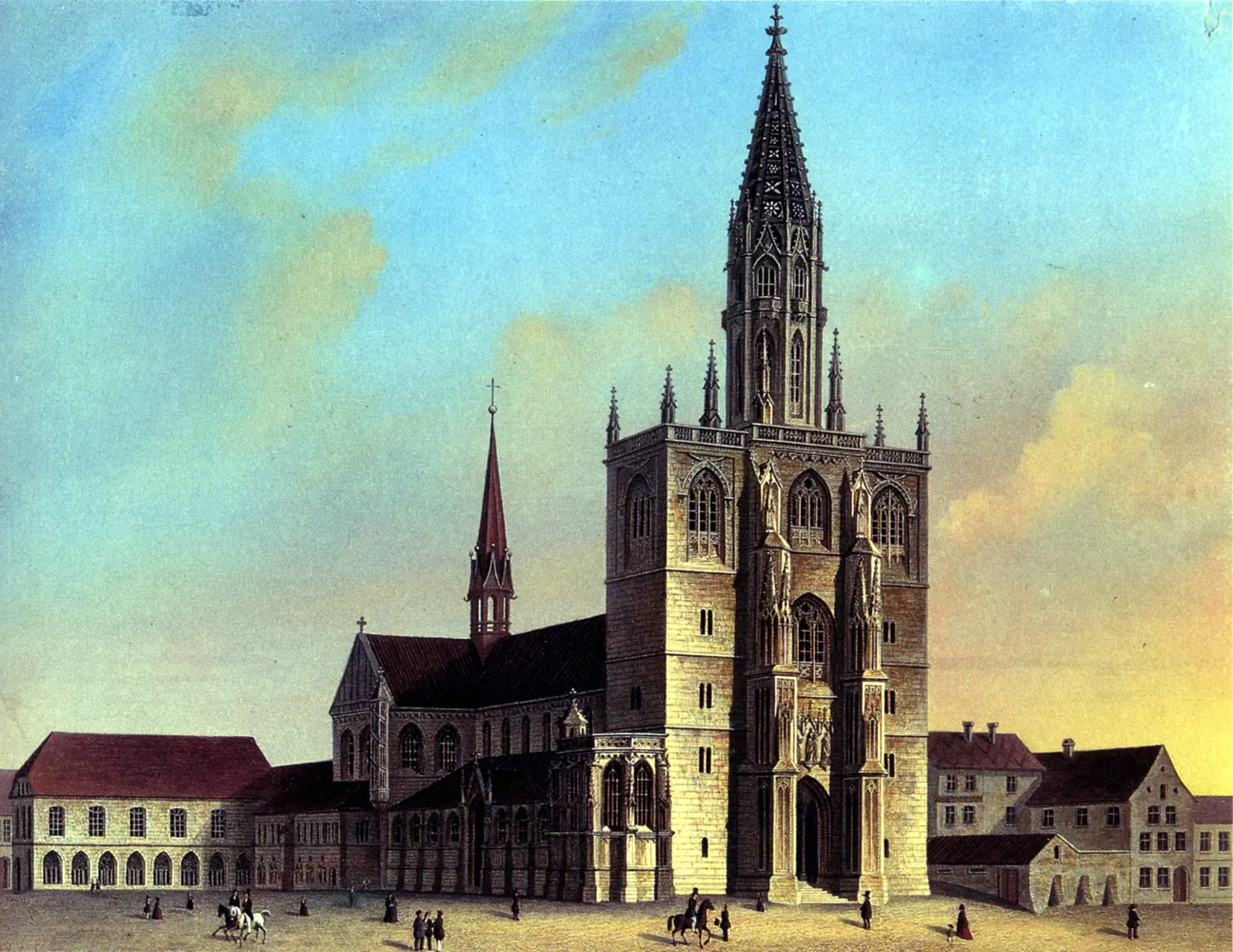 Konstanzer Münster - Louis Thümling nach C Dyckerhoff - Konstanzer Münster (Stahlstich 1856)
