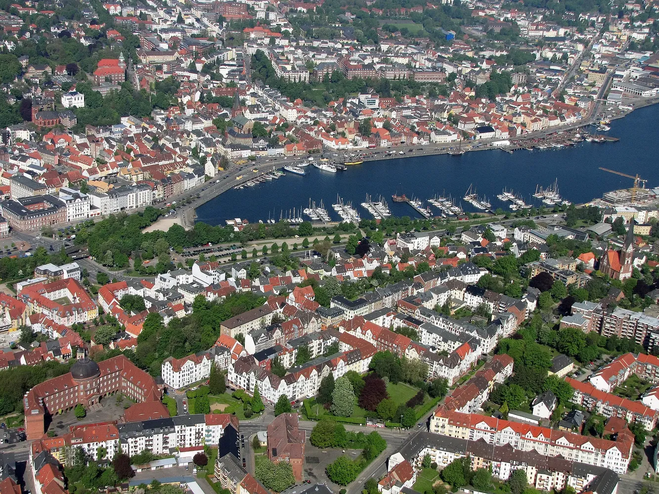 Altstadt von Flensburg - Luftbild Flensburg Schleswig-Holstein Zentrum Stadthafen Foto 2012 Wolfgang Pehlemann Steinberg-Ostsee IMG 6187