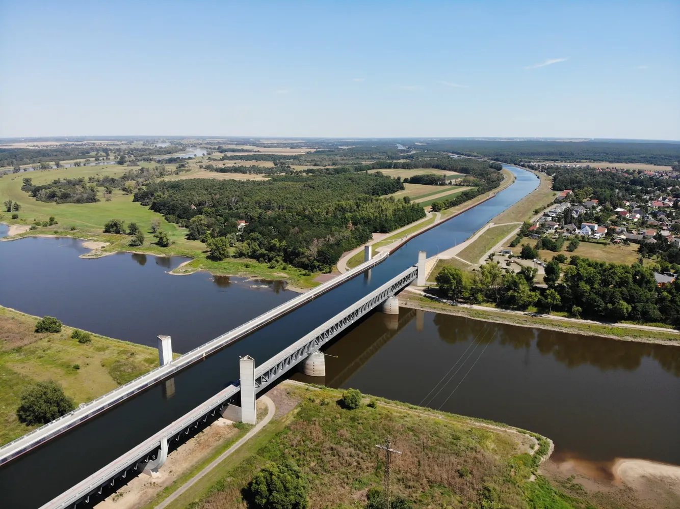 Kanalbrücke Magdeburg - Magdeburg Kanalbrücke aerial view 13