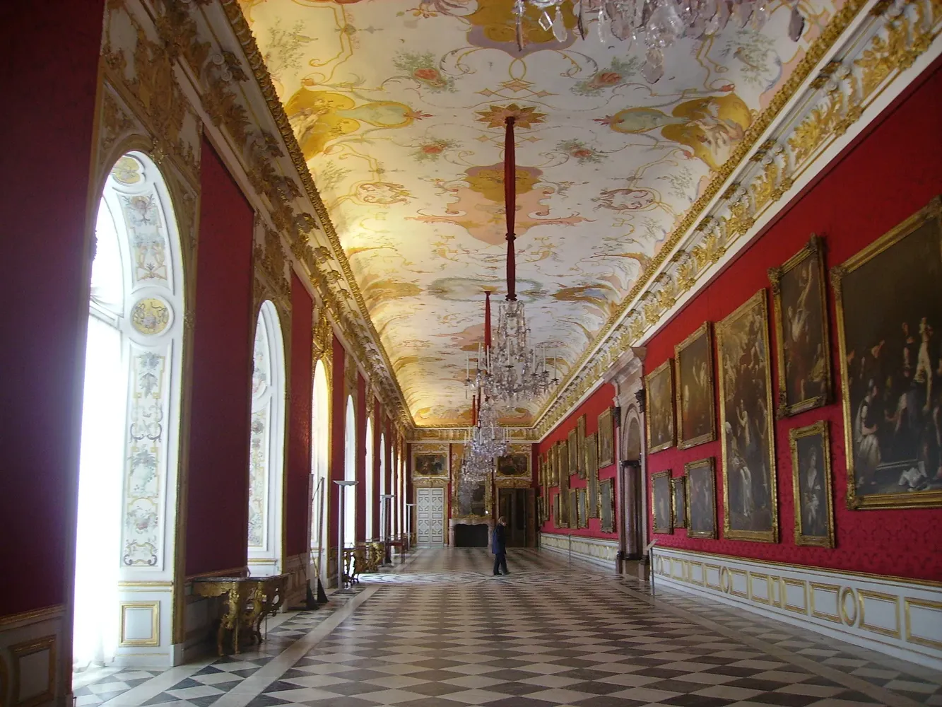 Staatsgalerie im Neuen Schloss Schleißheim - Oberschleißheim Neues Schloss Innen Große Galerie 4