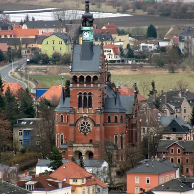 Lutherkirche Radebeul - Radebeul Lutherkirche vom Bismarckturm