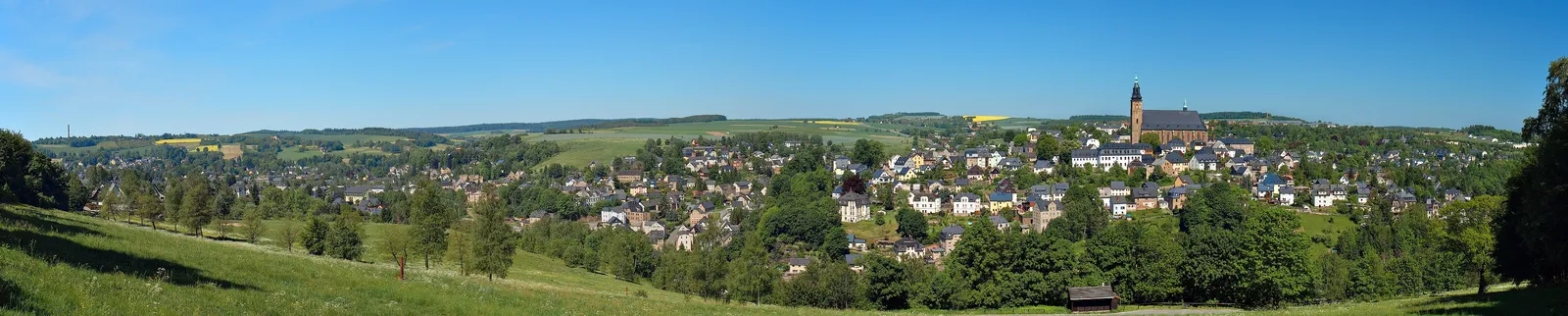 Altstadt Schneeberg - Schneeberg panorama from south east (aka)