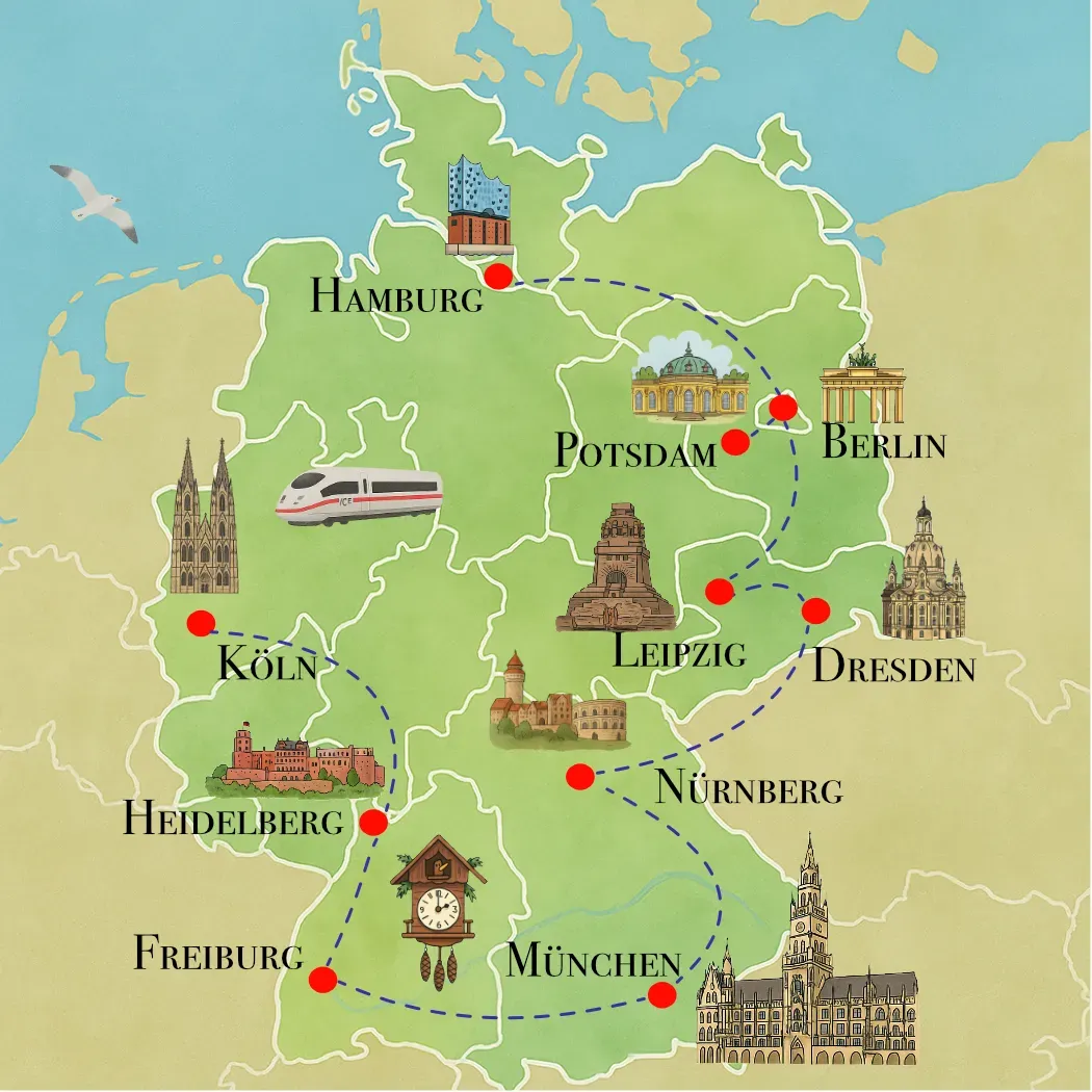 Mit dem Zug für 2 Wochen durch Deutschland