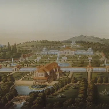 Wilhelma Zoologisch-Botanischer Garten - Zanth, Karl Ludwig von, Ansicht der Wilhelma von 1855